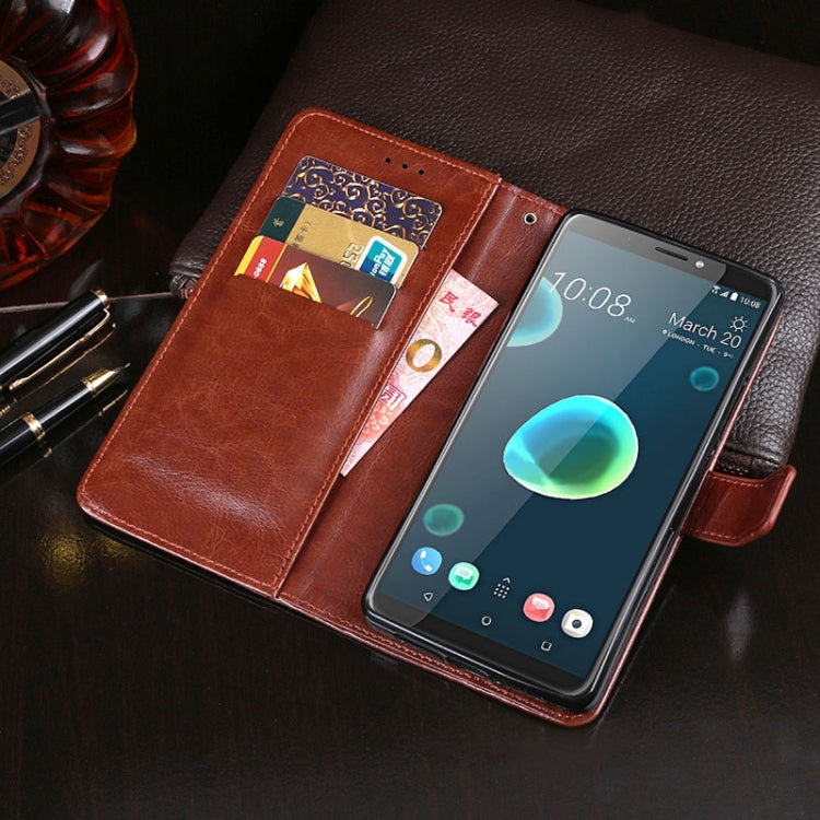 For HTC Desire 12+ idewei Crazy Horse Texture Horizontal Flip Leather Case with Holder & Card Slots & Wallet(Yellow) - More Brand by idewei | Online Shopping South Africa | PMC Jewellery | Buy Now Pay Later Mobicred