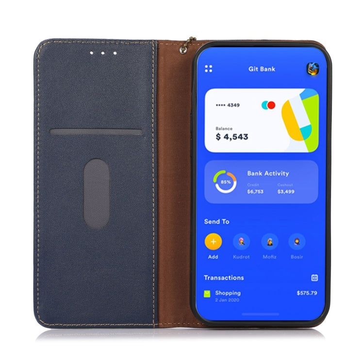 For Motorola Moto G53 5G KHAZNEH Nappa Top Layer Cowhide Leather Phone Case(Blue) - free shipping - PMC TechLife - Order now!