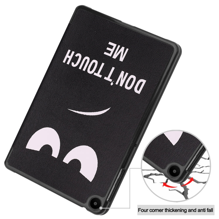 For Huawei Matepad SE 10.4 Custer Painted 3-Fold Holder Leather Tablet Case(Big Eye Me) - Huawei by PMC TechLife | Online Shopping South Africa | PMC TechLife | Buy Now Pay Later Mobicred