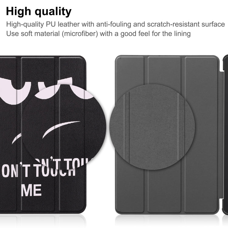 For Huawei Matepad SE 10.4 Custer Painted 3-Fold Holder Leather Tablet Case(Big Eye Me) - Huawei by PMC TechLife | Online Shopping South Africa | PMC TechLife | Buy Now Pay Later Mobicred