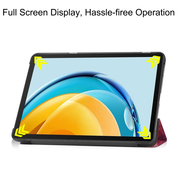 For Huawei Matepad SE 10.4 Custer Painted 3-Fold Holder Leather Tablet Case(Milky Way Nebula) - Huawei by PMC TechLife | Online Shopping South Africa | PMC TechLife | Buy Now Pay Later Mobicred