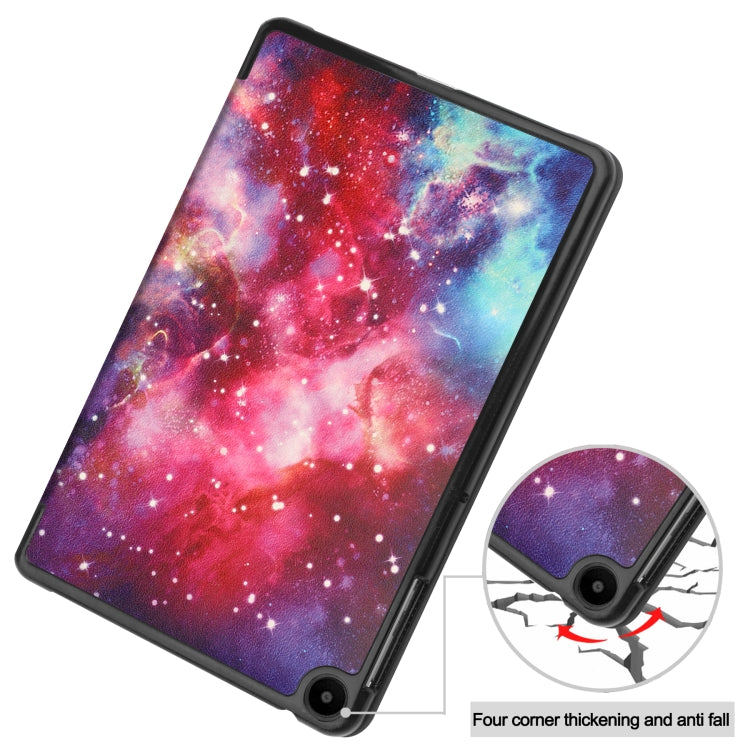 For Huawei Matepad SE 10.4 Custer Painted 3-Fold Holder Leather Tablet Case(Milky Way Nebula) - Huawei by PMC TechLife | Online Shopping South Africa | PMC TechLife | Buy Now Pay Later Mobicred