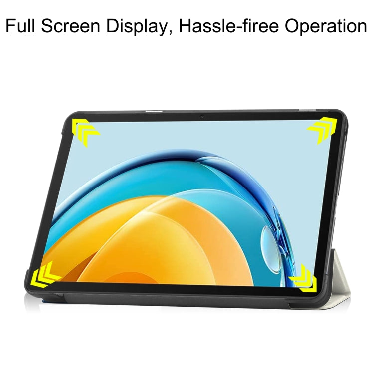 For Huawei Matepad SE 10.4 Custer Painted 3-Fold Holder Leather Tablet Case(Lazy Cat) - Huawei by PMC TechLife | Online Shopping South Africa | PMC TechLife | Buy Now Pay Later Mobicred