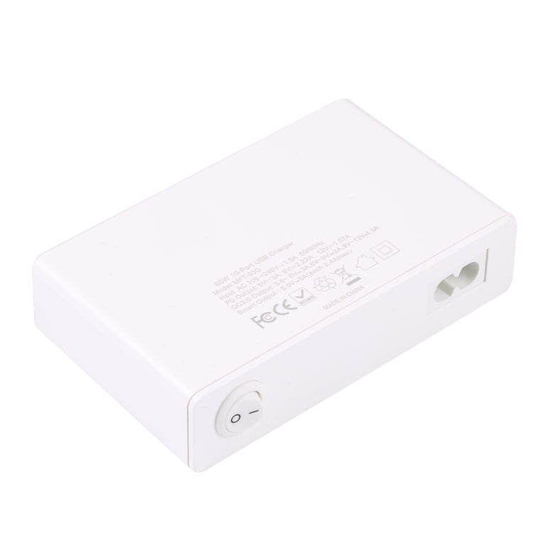 MFT-03Q 10 in 1 65W QC3.0 USB Smart Fast Charger, Plug Type:US Plug(White) - USB Charger by PMC TechLife | Online Shopping South Africa | PMC TechLife | Buy Now Pay Later Mobicred