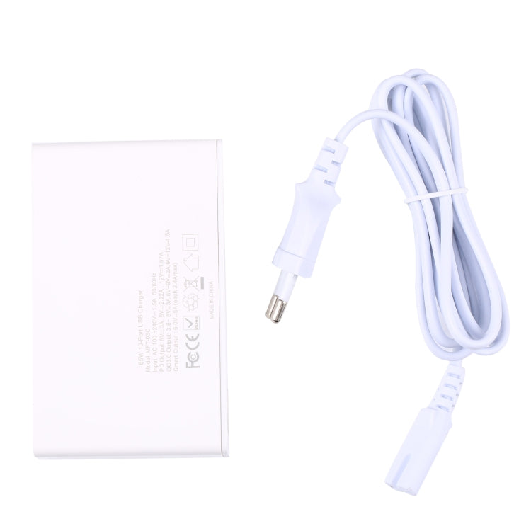 MFT-03Q 10 in 1 65W QC3.0 USB Smart Fast Charger, Plug Type:AU Plug(White) - USB Charger by PMC TechLife | Online Shopping South Africa | PMC TechLife | Buy Now Pay Later Mobicred