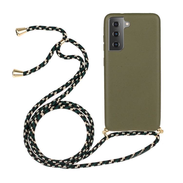 For Samsung Galaxy S23 FE 5G Wheat Straw Material + TPU Phone Case with Lanyard(Army Green) - free shipping - PMC TechLife - Order now!