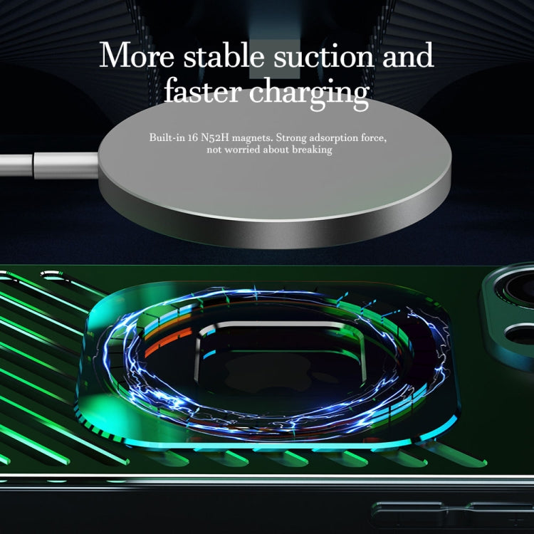 For iPhone 14 R-JUST Square Round Mirror PC+TPU Phone Case(Green) - free shipping - PMC TechLife - Order now!