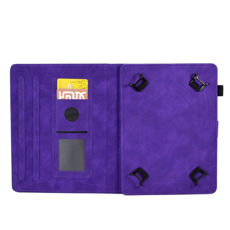 For 7 inch Tablets Peony Butterfly Embossed Leather Tablet Case(Purple) - 7 inch by PMC TechLife | Online Shopping South Africa | PMC TechLife | Buy Now Pay Later Mobicred