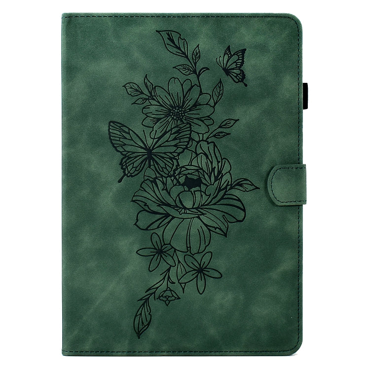 Peony Butterfly Embossed Leather Tablet Case For Huawei MatePad T 10 / T 10s / Honor Tablet Enjoy 2 / Pad X6 / Pad 6(Green) - Honor by PMC TechLife | Online Shopping South Africa | PMC TechLife | Buy Now Pay Later Mobicred