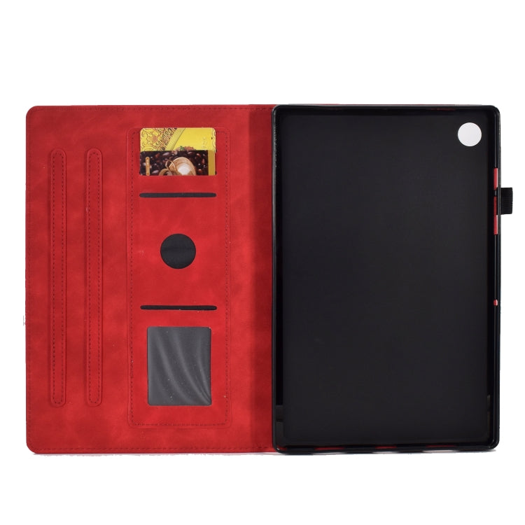 Peony Butterfly Embossed Leather Tablet Case For Huawei MatePad T 10 / T 10s / Honor Tablet Enjoy 2 / Pad X6 / Pad 6(Red) - Honor by PMC TechLife | Online Shopping South Africa | PMC TechLife | Buy Now Pay Later Mobicred