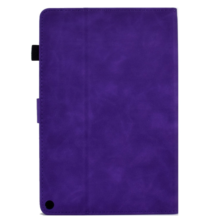 For Amazon Kindle Fire HD8 2020 Peony Butterfly Embossed Leather Smart Tablet Case(Purple) - Amazon by PMC TechLife | Online Shopping South Africa | PMC TechLife | Buy Now Pay Later Mobicred