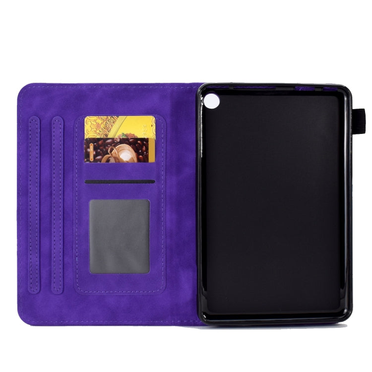 For Amazon Kindle Fire 7 2022 Peony Butterfly Embossed Leather Smart Tablet Case(Purple) - Amazon by PMC TechLife | Online Shopping South Africa | PMC TechLife | Buy Now Pay Later Mobicred