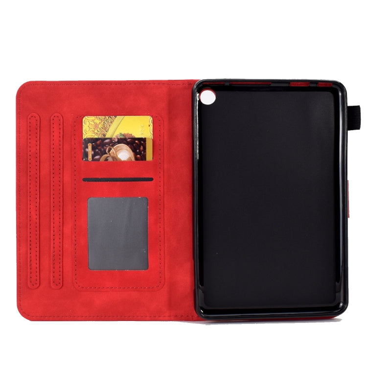 For Amazon Kindle Fire 7 2022 Peony Butterfly Embossed Leather Smart Tablet Case(Red) - Amazon by PMC TechLife | Online Shopping South Africa | PMC TechLife | Buy Now Pay Later Mobicred