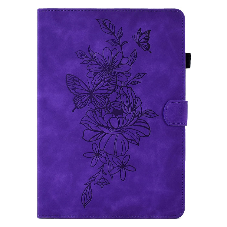 For Amazon Kindle Paperwhite 5 Peony Butterfly Embossed Leather Smart Tablet Case(Purple) - Amazon by PMC TechLife | Online Shopping South Africa | PMC TechLife | Buy Now Pay Later Mobicred
