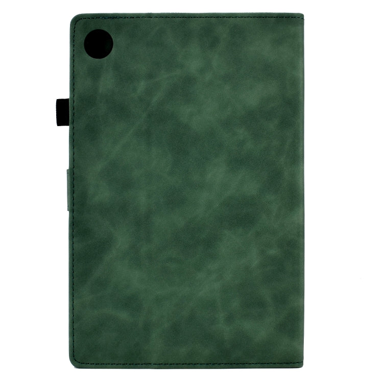 For Lenovo Tab M10 Plus 3rd Gen Peony Butterfly Embossed Leather Smart Tablet Case(Green) - Lenovo by PMC TechLife | Online Shopping South Africa | PMC TechLife | Buy Now Pay Later Mobicred