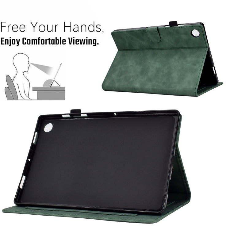 For Lenovo Tab M10 Plus 3rd Gen Peony Butterfly Embossed Leather Smart Tablet Case(Green) - Lenovo by PMC TechLife | Online Shopping South Africa | PMC TechLife | Buy Now Pay Later Mobicred
