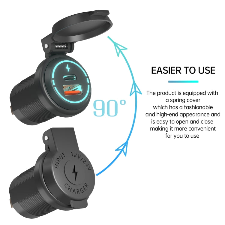 ZH-1786A1 QC3.0 USB-A + Type-C Dual Interface Car Charger - DIY Modified Charger by PMC TechLife | Online Shopping South Africa | PMC TechLife | Buy Now Pay Later Mobicred