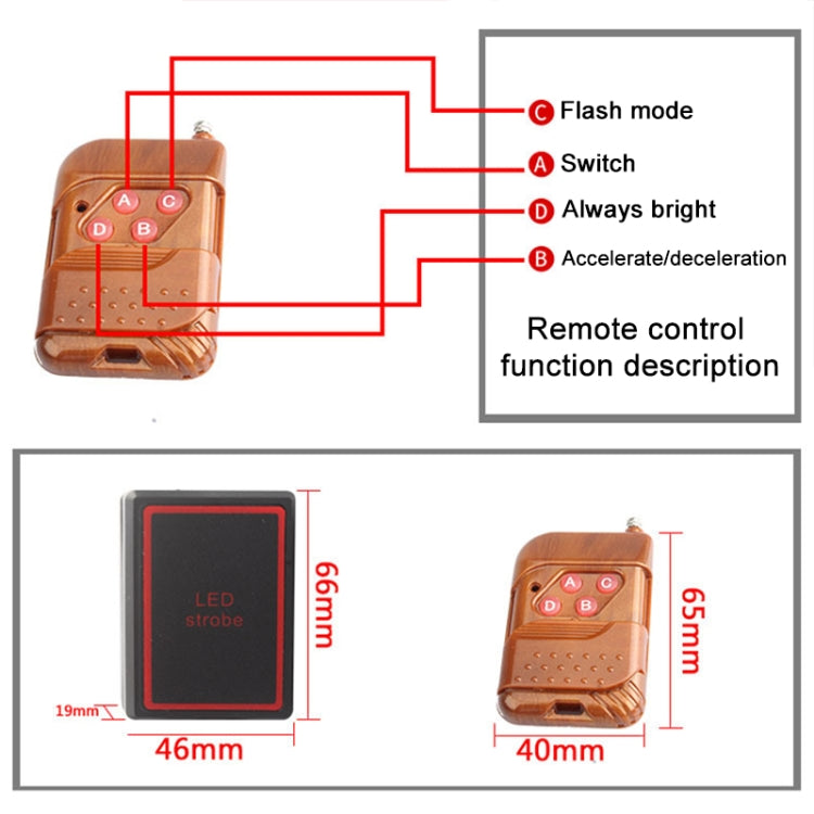 4 in 1 Car 12LEDs Grille Flash Lights Warning Lights with Wireless Remote Control, Color:Red White - Warning Lights by PMC TechLife | Online Shopping South Africa | PMC TechLife | Buy Now Pay Later Mobicred