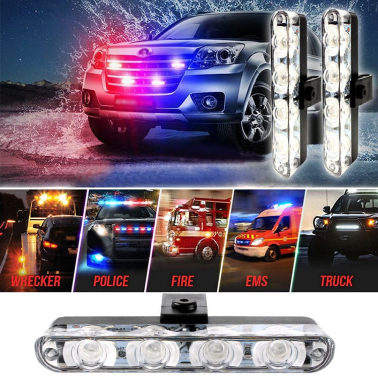 4 in 1 Car 16LEDs Grille Flash Lights Warning Lights with Wireless Remote Control(Blue) - Warning Lights by PMC TechLife | Online Shopping South Africa | PMC TechLife | Buy Now Pay Later Mobicred