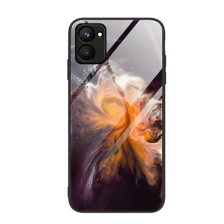 For Realme C33 Marble Pattern Glass Phone Case(Typhoon) - Realme Cases by PMC TechLife | Online Shopping South Africa | PMC TechLife | Buy Now Pay Later Mobicred