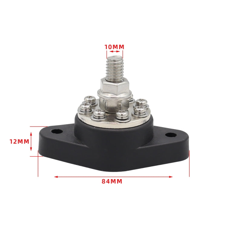3/8 inch M10 RV Yacht 8-way Terminal Stud with 2 M5x20 Screws + 16pcs Terminals(Black) - free shipping - PMC TechLife - Order now!
