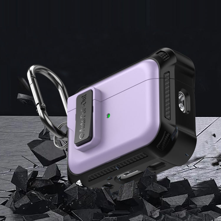 For AirPods Pro 2 Signal Flag Wireless Earphones Case with Security Lock(Purple) - For AirPods Pro 2 by PMC Jewellery | Online Shopping South Africa | PMC Jewellery | Buy Now Pay Later Mobicred