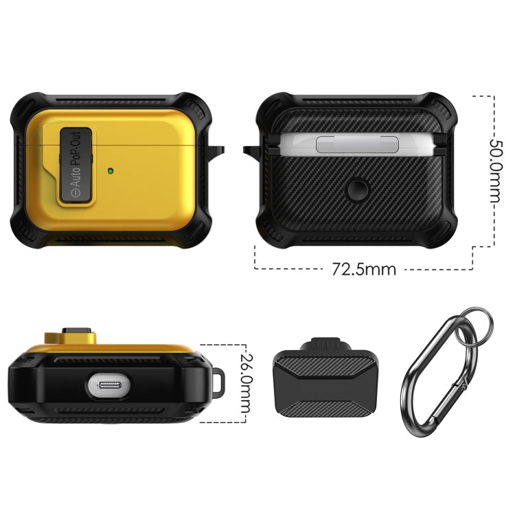 For AirPods Pro Signal Flag Wireless Earphones Case with Security Lock(Yellow) - For AirPods Pro by PMC Jewellery | Online Shopping South Africa | PMC Jewellery | Buy Now Pay Later Mobicred