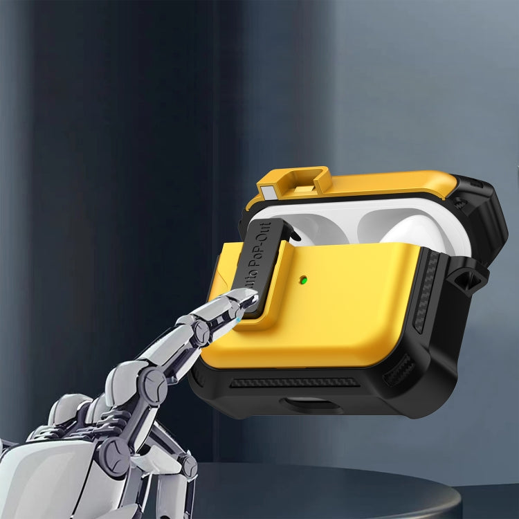 For AirPods Pro Signal Flag Wireless Earphones Case with Security Lock(Yellow) - For AirPods Pro by PMC Jewellery | Online Shopping South Africa | PMC Jewellery | Buy Now Pay Later Mobicred