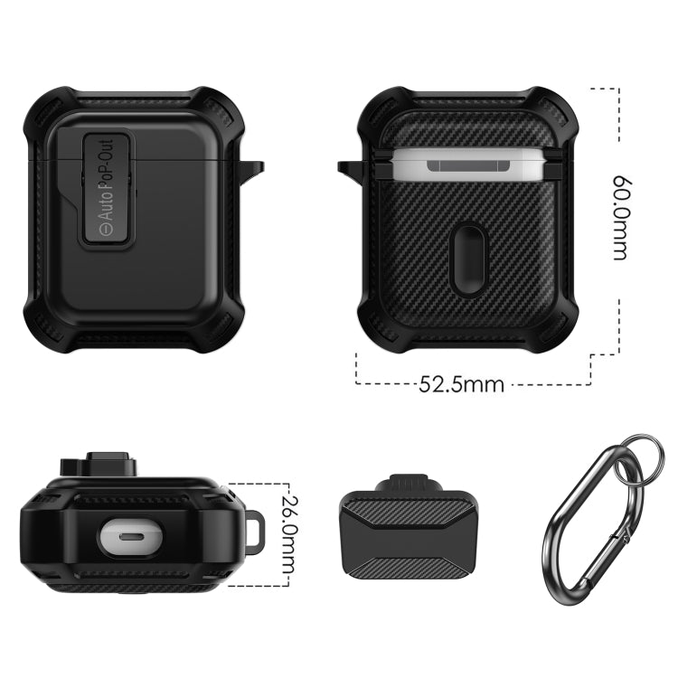 For AirPods 1 / 2 Signal Flag Wireless Earphones Case with Security Lock(Black) - For AirPods 1/2 by PMC Jewellery | Online Shopping South Africa | PMC Jewellery | Buy Now Pay Later Mobicred