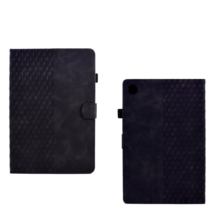 For Huawei MatePad T10 / T10S / Honor Tablet 6 Rhombus Embossed Leather Tablet Case(Black) - Honor by PMC TechLife | Online Shopping South Africa | PMC TechLife | Buy Now Pay Later Mobicred