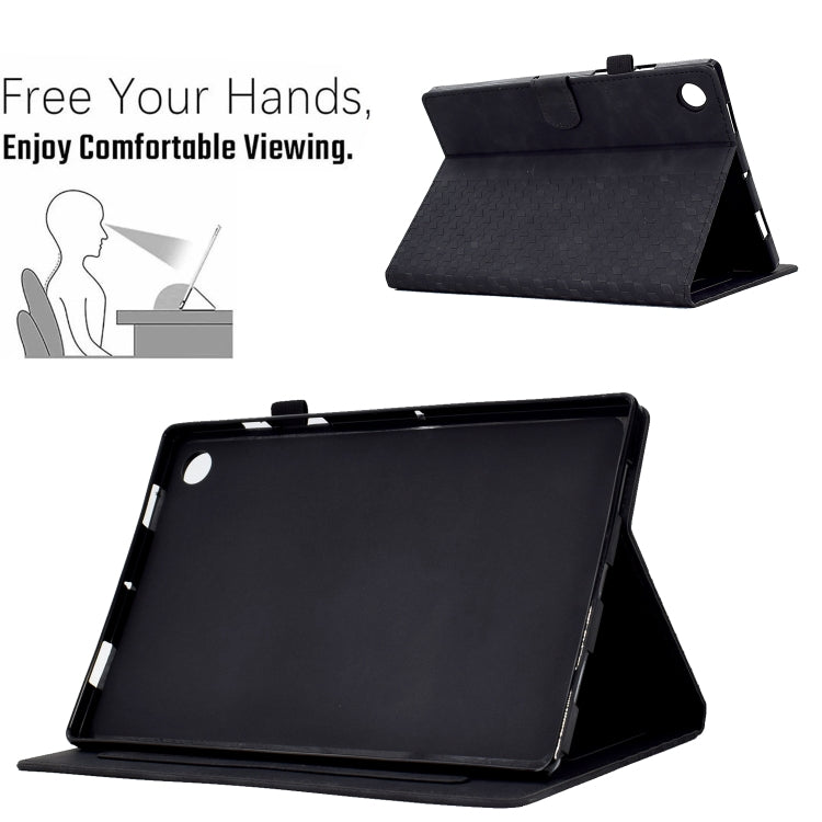 For Huawei MatePad T10 / T10S / Honor Tablet 6 Rhombus Embossed Leather Tablet Case(Black) - Honor by PMC TechLife | Online Shopping South Africa | PMC TechLife | Buy Now Pay Later Mobicred