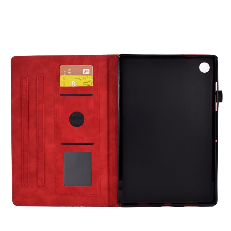For Lenovo Tab M10 / M10 Plus FHD X606F Rhombus Embossed Leather Smart Tablet Case(Red) - Lenovo by PMC TechLife | Online Shopping South Africa | PMC TechLife | Buy Now Pay Later Mobicred