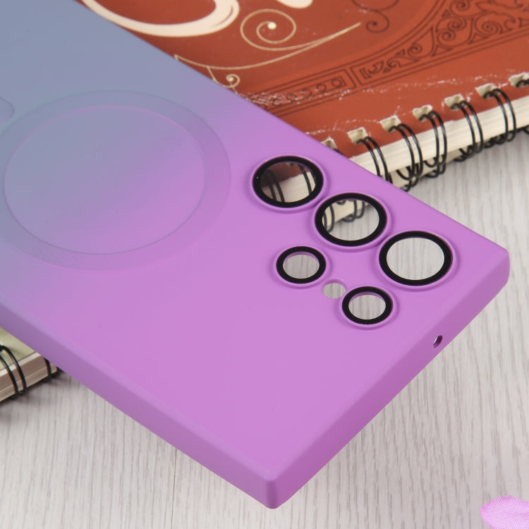For Samsung Galaxy S23 5G Liquid TPU Silicone Gradient MagSafe Phone Case(Purple Grey) - Galaxy S23 5G Cases by PMC TechLife | Online Shopping South Africa | PMC TechLife