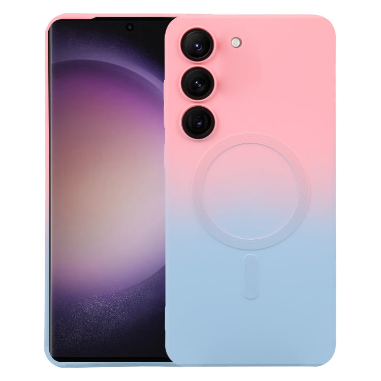 For Samsung Galaxy S22 5G Liquid TPU Silicone Gradient MagSafe Phone Case(Pink Blue) - Galaxy S22 5G Cases by PMC TechLife | Online Shopping South Africa | PMC TechLife