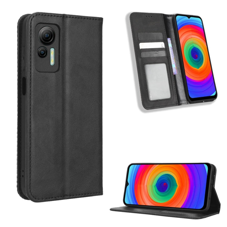 For Ulefone Note 14 Magnetic Buckle Retro Texture Leather Phone Case(Black) - Ulefone Cases by PMC Jewellery | Online Shopping South Africa | PMC Jewellery | Buy Now Pay Later Mobicred