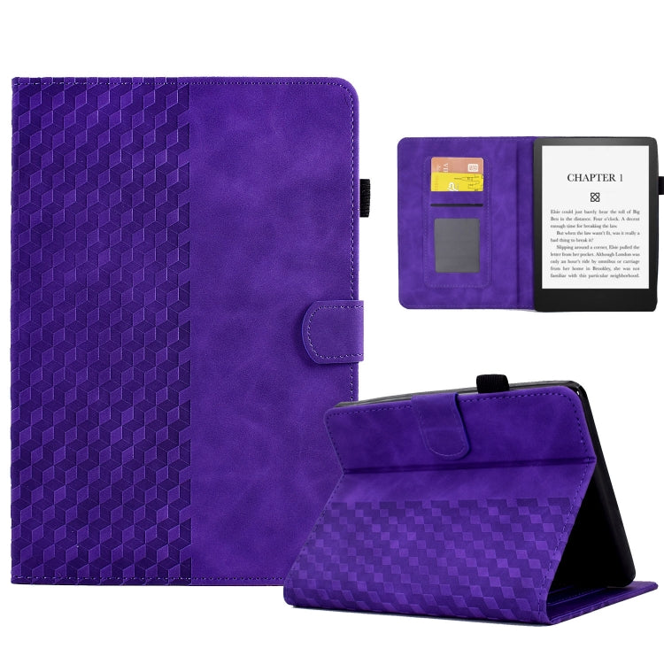 For Amazon Kindle PaperWhite 5 2021 Rhombus Embossed Leather Tablet Case(Purple) - Amazon by PMC TechLife | Online Shopping South Africa | PMC TechLife | Buy Now Pay Later Mobicred