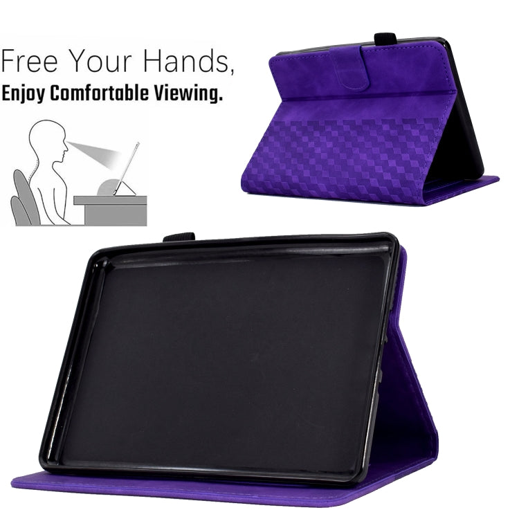For Amazon Kindle PaperWhite 5 2021 Rhombus Embossed Leather Tablet Case(Purple) - Amazon by PMC TechLife | Online Shopping South Africa | PMC TechLife | Buy Now Pay Later Mobicred