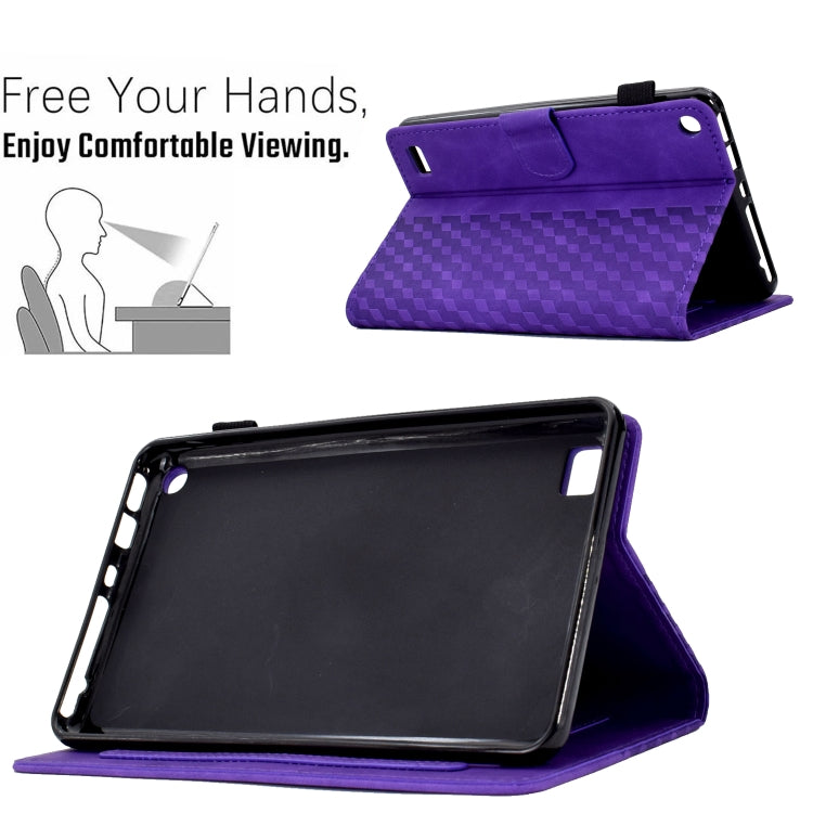 For Amazon Kindle Fire 7 2019 / 2017 / 2015 Rhombus Embossed Leather Tablet Case(Purple) - Amazon by PMC TechLife | Online Shopping South Africa | PMC TechLife | Buy Now Pay Later Mobicred