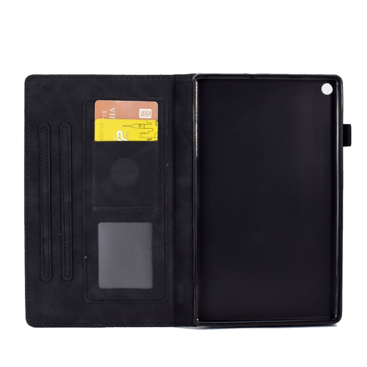 For Amazon Kindle Fire HD8 2018 / 2017 / 2016 Rhombus Embossed Leather Tablet Case(Black) - Amazon by PMC TechLife | Online Shopping South Africa | PMC TechLife | Buy Now Pay Later Mobicred