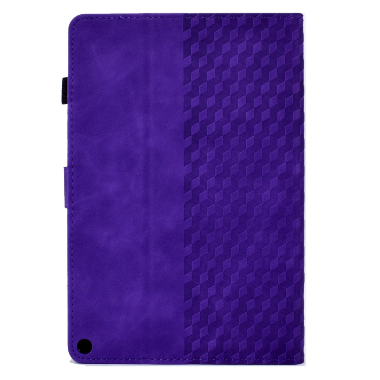 For Amazon Kindle Fire HD10 Plus 2021 Rhombus Embossed Leather Tablet Case(Purple) - free shipping - PMC TechLife - Order now!
