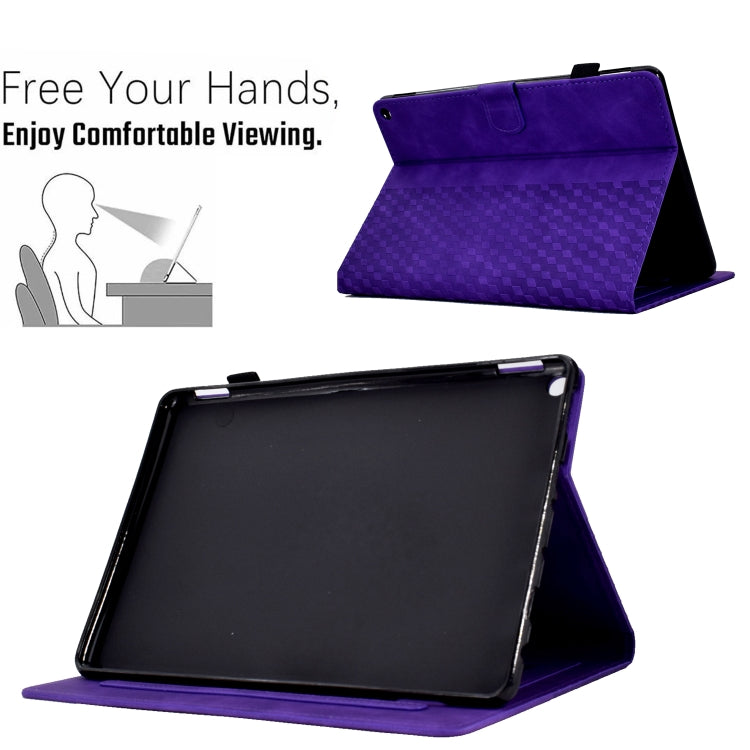 For Amazon Kindle Fire HD10 Plus 2021 Rhombus Embossed Leather Tablet Case(Purple) - free shipping - PMC TechLife - Order now!