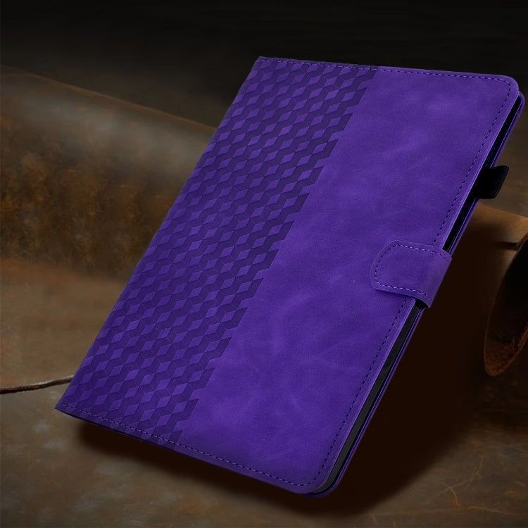 For Amazon Kindle Fire HD10 Plus 2021 Rhombus Embossed Leather Tablet Case(Purple) - free shipping - PMC TechLife - Order now!