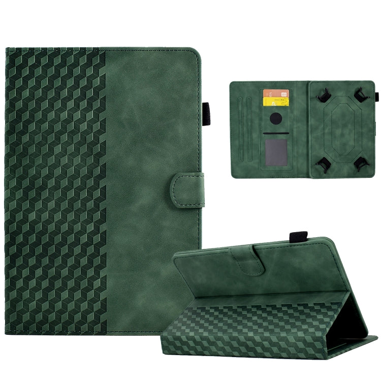 For 7.0 inch Universal Tablet Rhombus Embossed Leather Case(Green) - 7 inch by PMC TechLife | Online Shopping South Africa | PMC TechLife | Buy Now Pay Later Mobicred