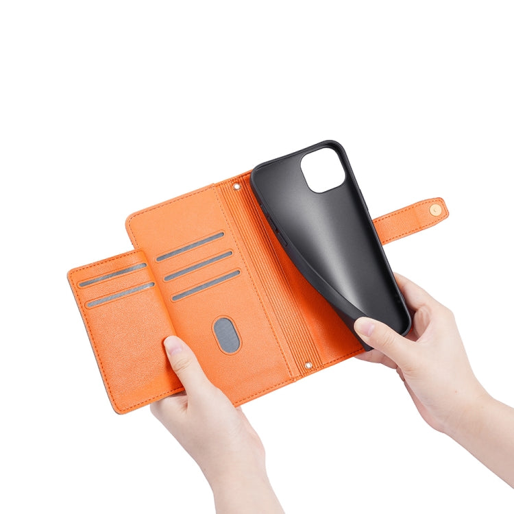 For Motorola Moto E13 4G Sheep Texture Cross-body Zipper Wallet Leather Phone Case(Orange) - Motorola Cases by PMC TechLife | Online Shopping South Africa | PMC TechLife | Buy Now Pay Later Mobicred
