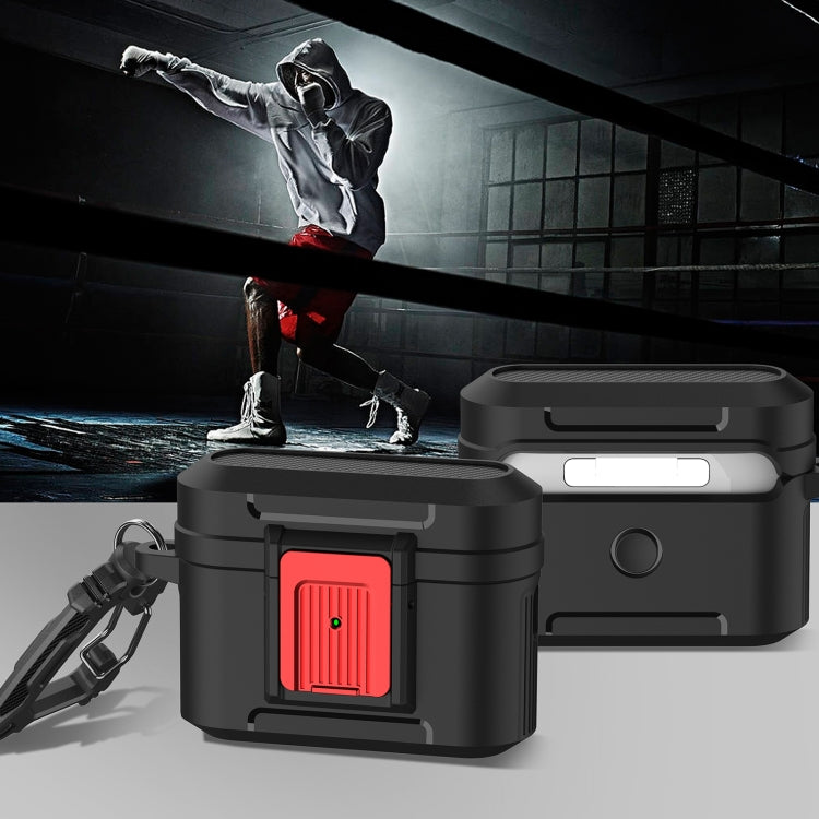 For AirPods Pro 2 Earphone Silicone TPU + PC Case(Black+Red) - For AirPods Pro 2 by PMC Jewellery | Online Shopping South Africa | PMC Jewellery | Buy Now Pay Later Mobicred