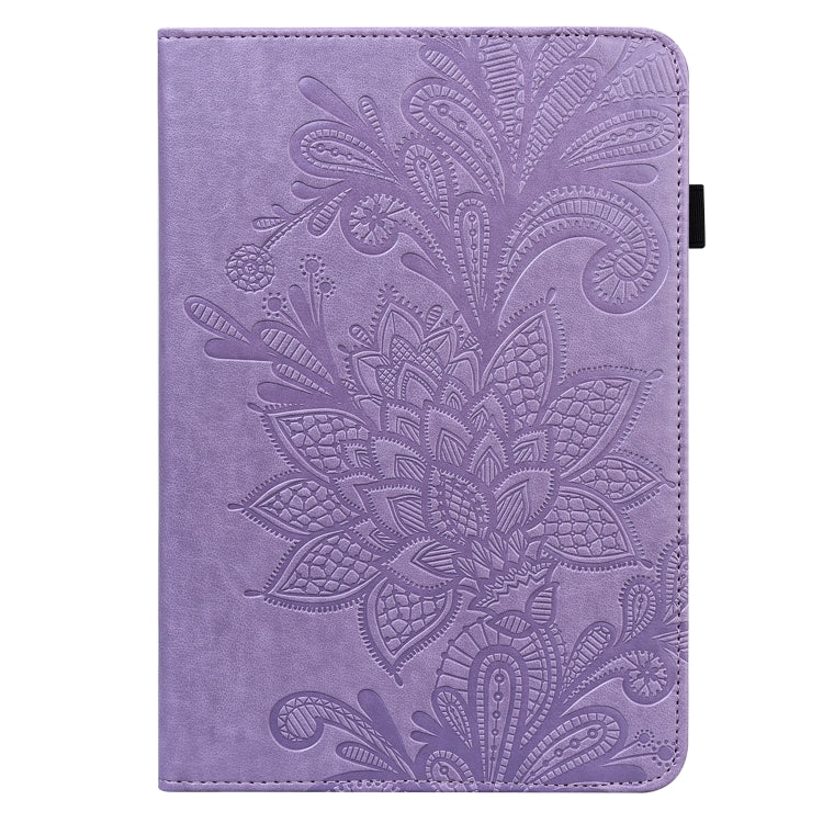 For Lenovo Pad Pro 2022 11.2 inch / Tab P11 Pro Gen 2 Lace Flower Embossing Pattern Leather Tablet Case(Purple) - Lenovo by PMC TechLife | Online Shopping South Africa | PMC TechLife | Buy Now Pay Later Mobicred