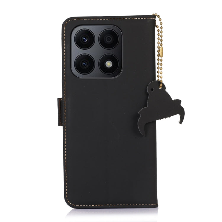For Honor X8a 4G Genuine Leather Magnetic RFID Leather Phone Case(Black) - Honor Cases by PMC TechLife | Online Shopping South Africa | PMC TechLife | Buy Now Pay Later Mobicred