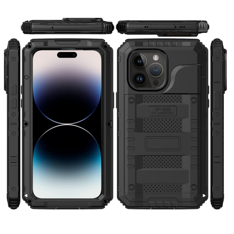 For iPhone 14 Pro RedPepper Wolf 360 Full Body Rugged Life Waterproof Phone Case(Black) - iPhone 14 Pro Cases by RedPepper | Online Shopping South Africa | PMc TechLife | Buy Now Pay Later Mobicred
