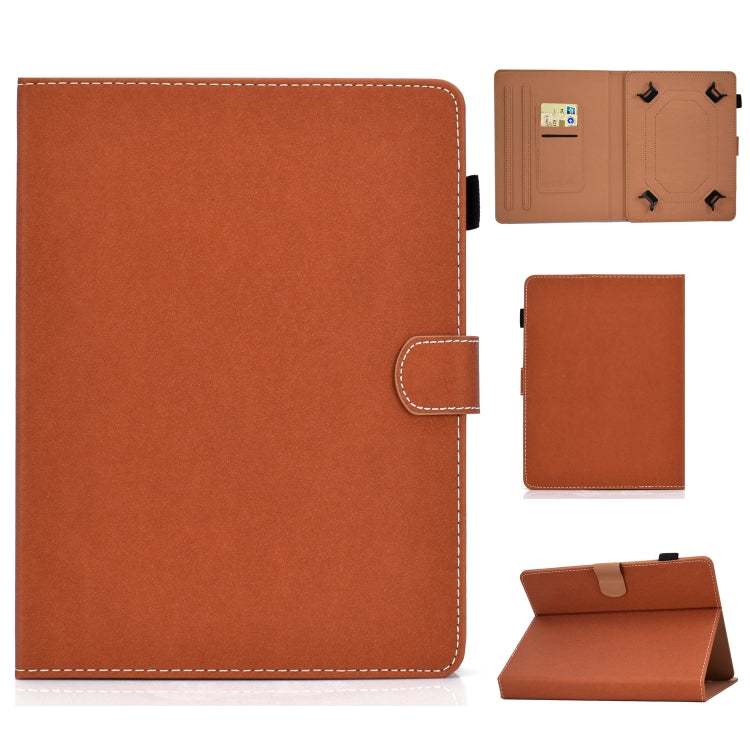 For 10 inch Solid Color Tablet PC Universal Magnetic Horizontal Flip Leather Case with Card Slots & Holder(Brown) - 10 - 11 inch by PMC TechLife | Online Shopping South Africa | PMC TechLife | Buy Now Pay Later Mobicred
