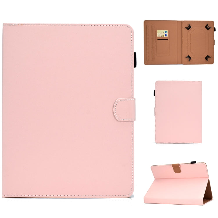For 10 inch Solid Color Tablet PC Universal Magnetic Horizontal Flip Leather Case with Card Slots & Holder(Pink) - 10 - 11 inch by PMC TechLife | Online Shopping South Africa | PMC TechLife | Buy Now Pay Later Mobicred